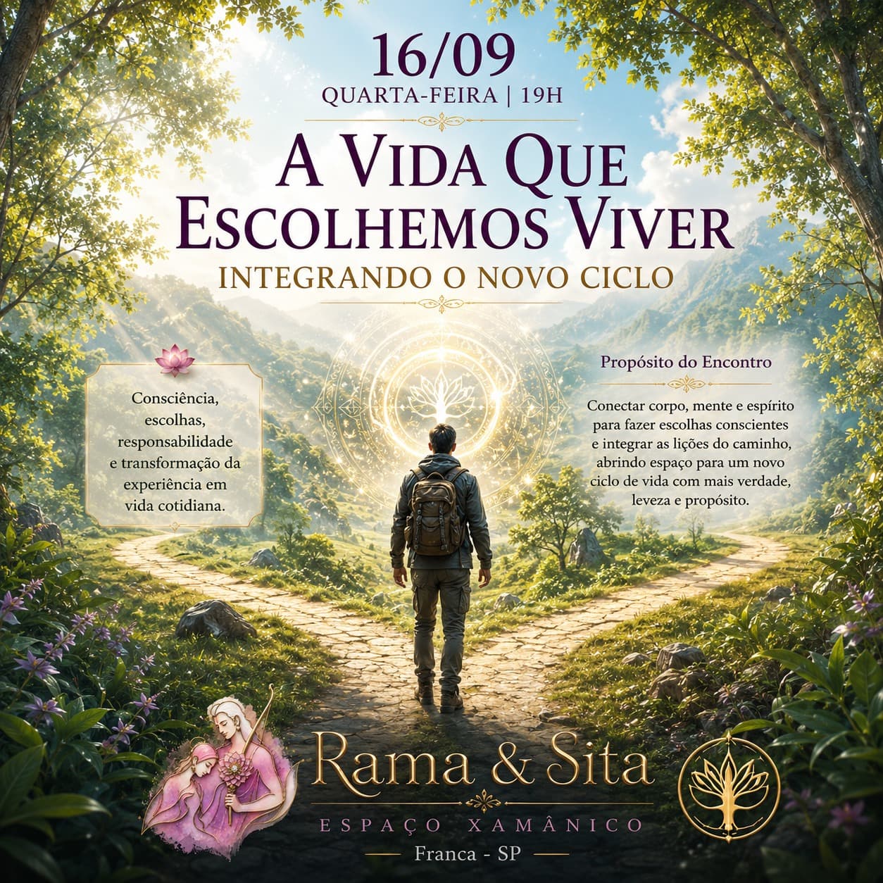 Capa: A VIDA QUE ESCOLHEMOS VIVER — INTEGRANDO O NOVO CICLO. Consciência, escolhas, responsabilidade e transformação da experiência em vida cotidiana. Que vida estamos escolhendo construir? A proposta é transformar consciência em atitude, escolhas e presença na vida cotidiana.